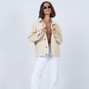 PRINCESS POLLY WESTERN CORD JACKET BEIGE